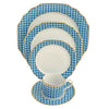 Blue Cane Weave White 5 Piece Place Setting