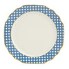 White Blue Cane Weave - Dinner Plate