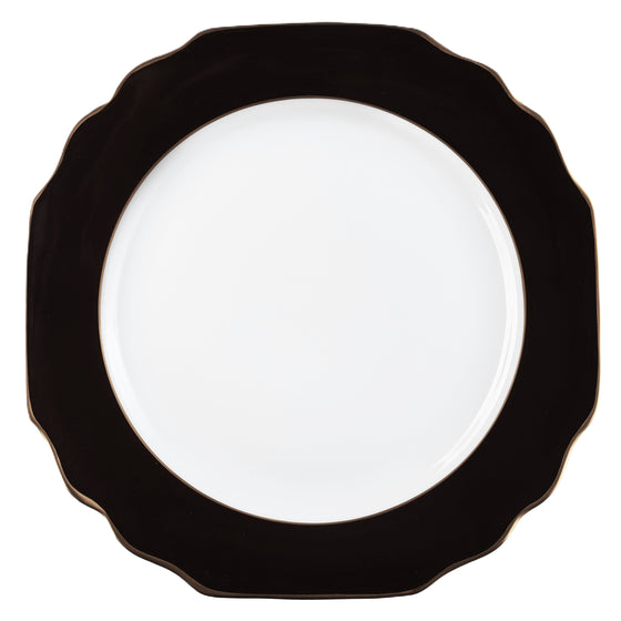 Ultra-White Georgian ColorSheen Black - Gold Banding - Bread and Butter Plate