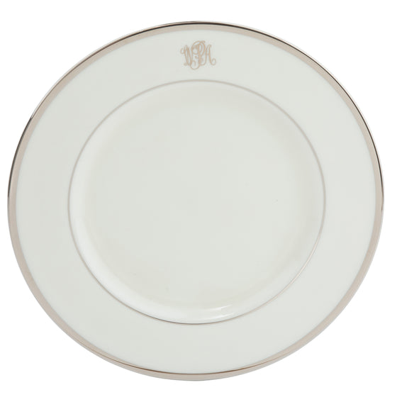 White Signature Platinum With Monogram Charger Plate