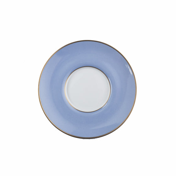 White ColorSheen Light Blue Gold Tea Saucer