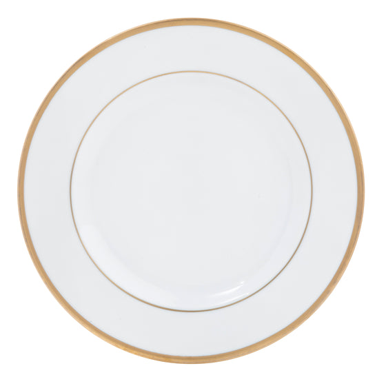 Ultra-White Signature Gold No Monogram Dinner Plate