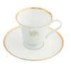 White Signature Gold No Monogram Coupe Teacup Saucer