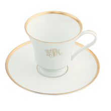  White Signature Gold No Monogram Coupe Teacup Saucer