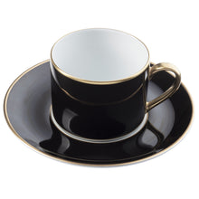  Ultra-White Georgian ColorSheen Black - Gold Banding - Teacup