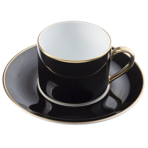 Ultra-White Georgian ColorSheen Black - Gold Banding - Teacup