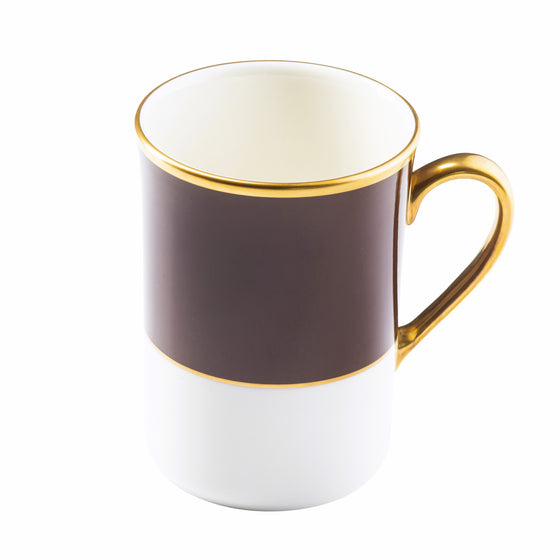 White Georgian ColorSheen Chocolate - Gold Banding - Can Mug