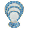 Blue Cane Weave White 5 Piece Place Setting