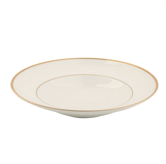 White Signature Gold No Monogram Pasta Bowl