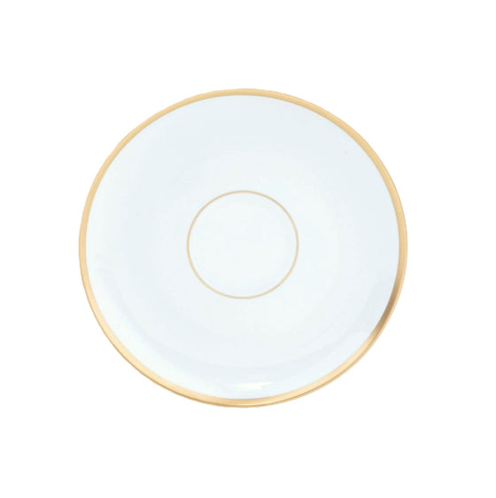 Ultra-White Signature Gold No Monogram Coupe Teacup Saucer