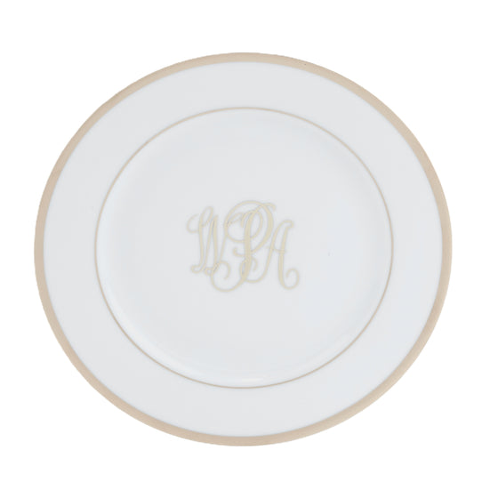 White Signature Platinum With Monogram Accent Salad Plate