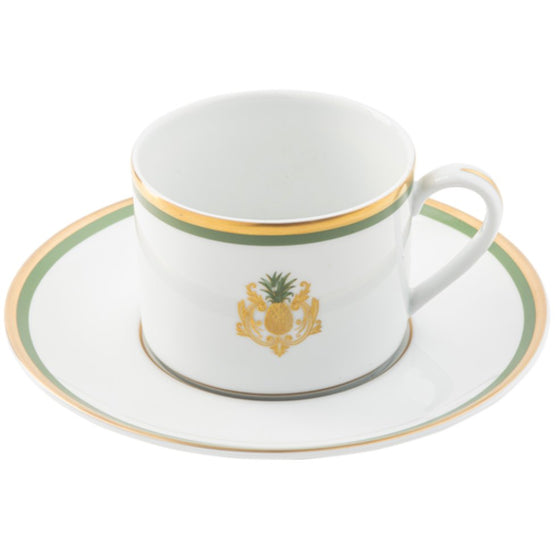 Charlotte Moss Ultra-White Pineapple Motif - Teacup - Pickard China - UCMWPIM-012-CN