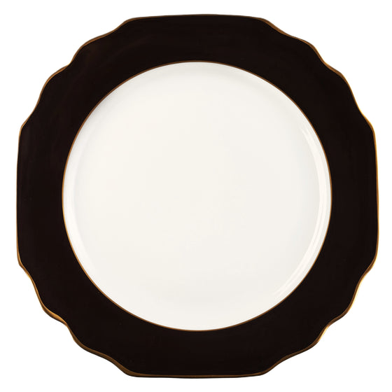 White Georgian ColorSheen Black - Gold Banding - Bread and Bread and Butter Plate