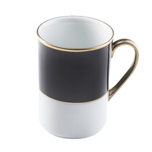  Ultra-White Georgian ColorSheen Black - Gold Banding - Can Mug