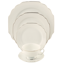  White Georgian Platinum 5 Piece Place Setting