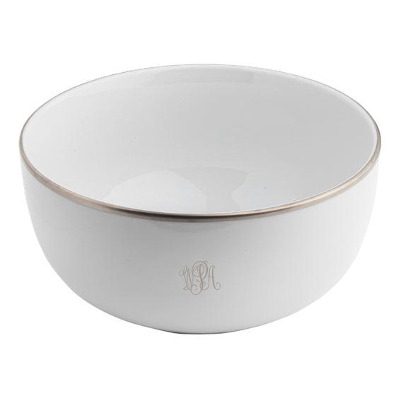 White Signature Platinum With Monogram Round Vegetable Bowl