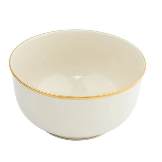 White Signature Gold No Monogram Medium Round Bowl - Pickard China - WSIGONM-150-FY