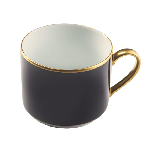 White Georgian ColorSheen Black - Gold Banding - Teacup