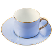  White Georgian ColorSheen Light Blue - Gold Banding - Teacup