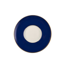  White Georgian ColorSheen Navy-Blue - Gold Banding - Teacup Saucer