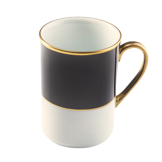 White ColorSheen Black Gold Mug