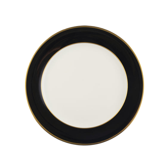 White ColorSheen Black Gold Salad Plate