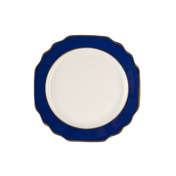 White Georgian ColorSheen Navy-Blue - Gold Banding - Bread and Butter Plate