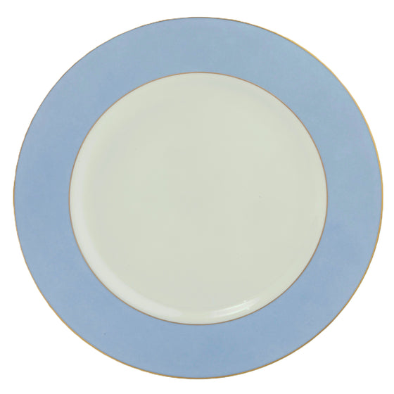 White ColorSheen Light Blue Gold Charger Plate