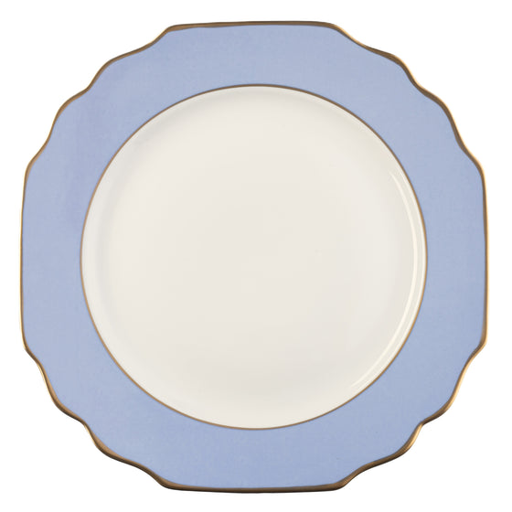 White Georgian ColorSheen Light Blue - Gold Banding - Bread and Butter Plate