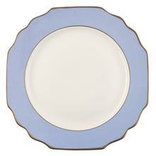  White Georgian ColorSheen Light Blue - Gold Banding - Charger Plate