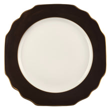  White Georgian ColorSheen Chocolate - Gold Banding - Dinner Plate