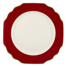  White Georgian ColorSheen Red - Gold Banding - Charger Plate