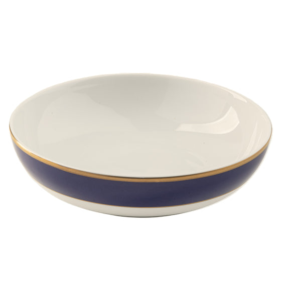 White ColorSheen Navy-Blue Gold Cereal Bowl