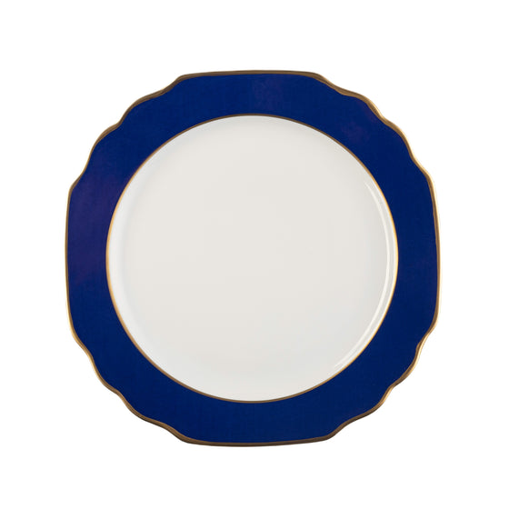 White Georgian ColorSheen Navy-Blue - Gold Banding - Salad Plate