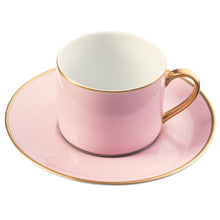  White Georgian ColorSheen Pink - Gold Banding - Teacup