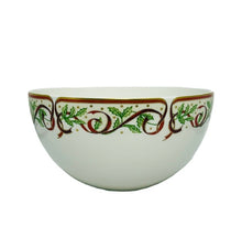  White Winter Festival Round Vegetable Bowl