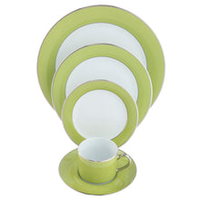  ColorSheen Apple Green Platinum Ultra-White 5 Piece Place Setting - Pickard China - UCHSAGP-502-TR