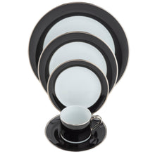  ColorSheen Black Platinum Ultra-White 5 Piece Place Setting - Pickard China - UCSHBKP-502-TR