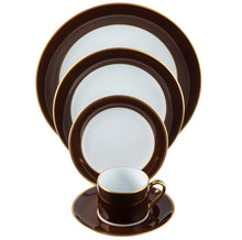  ColorSheen Chocolate Gold Ultra-White 5 Piece Place Setting - Pickard China - UCSHCHG-502-TR