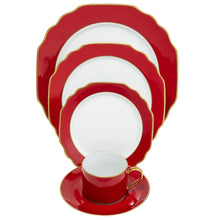  Georgian Colorsheen Red Gold Banding Ultra-White 5 Piece Place Setting - Pickard China - UGCSREG-502-GA