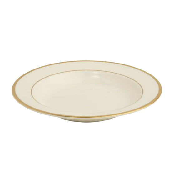 Ivory Signature Gold No Monogram Soup Plate - Pickard China - SIGONM-024-SP