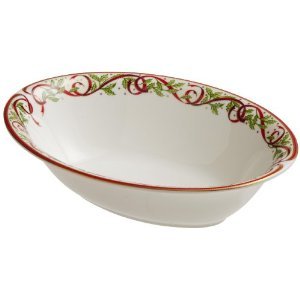 Ivory Winter Festival Oval Vegetable Bowl - Pickard China - WINFEG-041-DX