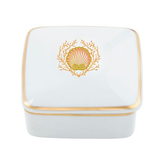 Shell Motif Giftware Square Box - Pickard China - USIGGWM-219-FY