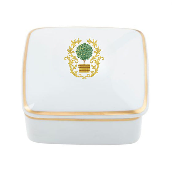 Topiary Motif Giftware Square Box - Pickard China - USIGGWM-219-FY