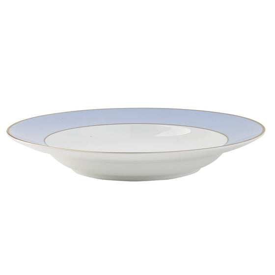 Ultra-White ColorSheen Light Blue Gold Soup Plate - Pickard China - UCSHLBG-024-SP