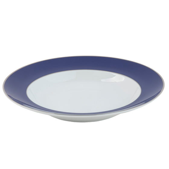 Ultra-White ColorSheen Navy-Blue Platinum Soup Plate - Pickard China - UCSHNBP-024-SP