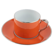  Ultra-White ColorSheen Orange Platinum Teacup Saucer - Pickard China - UCSHORP-019-CN