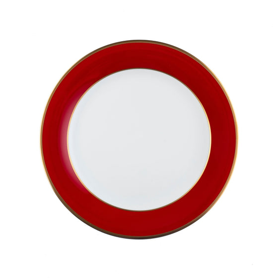 Ultra-White ColorSheen Red Gold Salad Plate - Pickard China - UCSHREG-005-TR