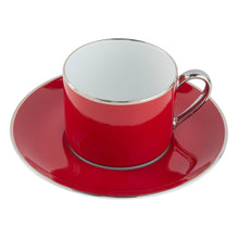  Ultra-White ColorSheen Red Platinum Teacup Saucer - Pickard China - UCSHREP-019-CN