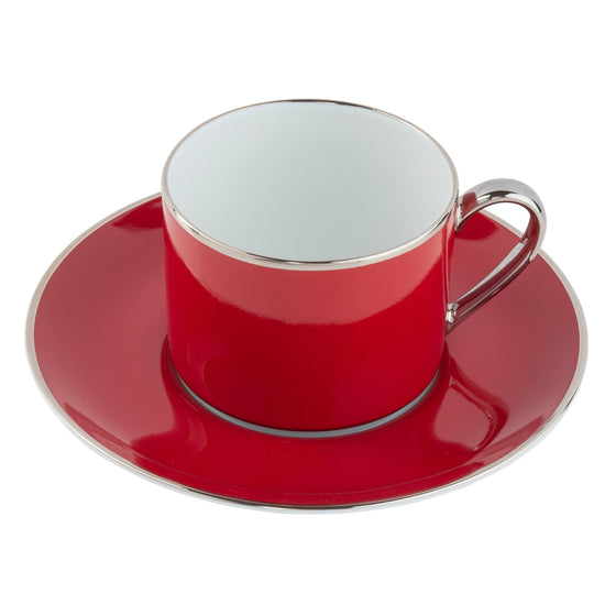 Ultra-White ColorSheen Red Platinum Teacup - Pickard China - UCSHREP-012-CN